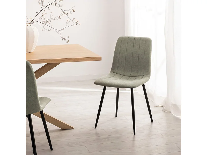 Silla de comedor de Tela Verde 92 x 45- Robbie