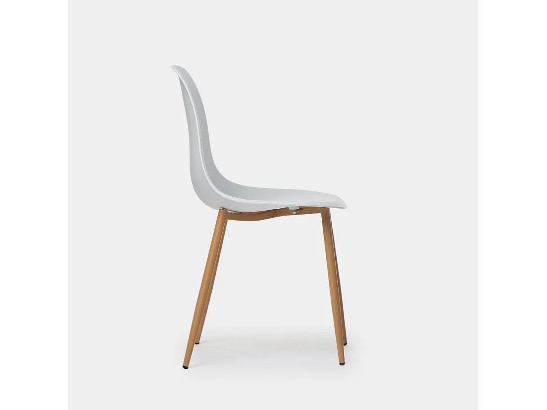 Chaise de salle à manger en plastique blanc 45x80 cm-Nina