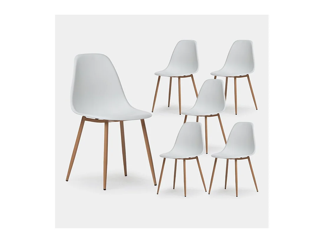 Packs 6 sillas Blanco 45 x 80 cm