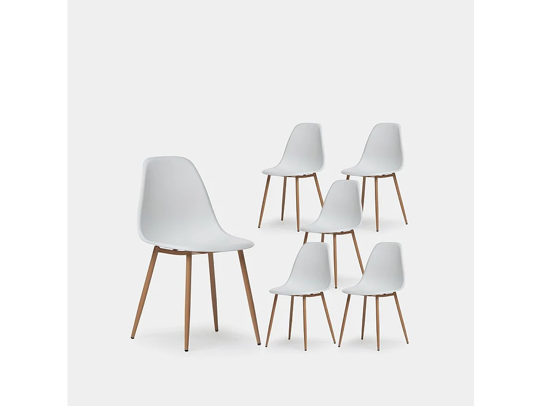 Chaise de salle à manger en plastique blanc 45x80 cm-Nina