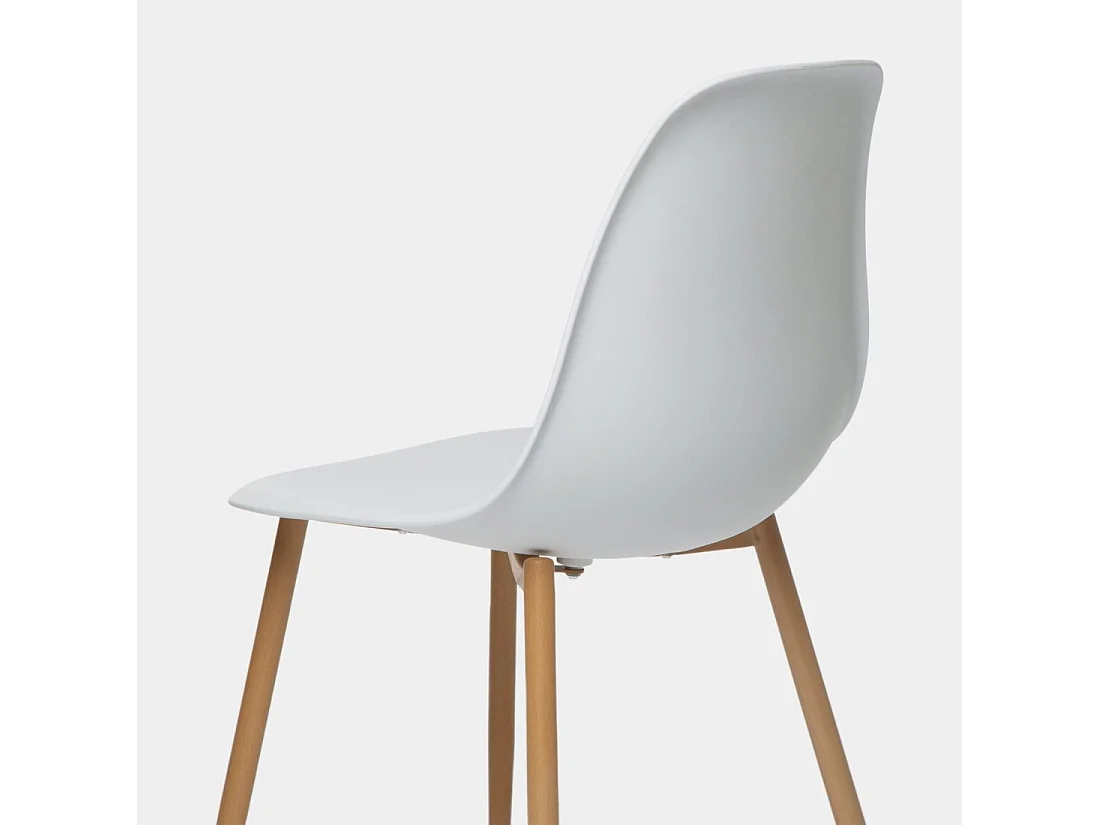 Chaise de salle à manger en plastique blanc 45x80 cm-Nina