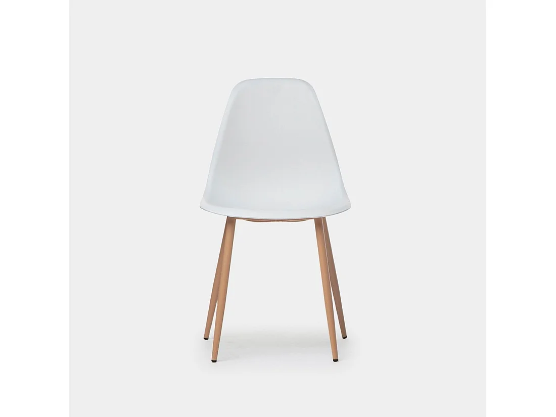 Chaise de salle à manger en plastique blanc 45x80 cm-Nina