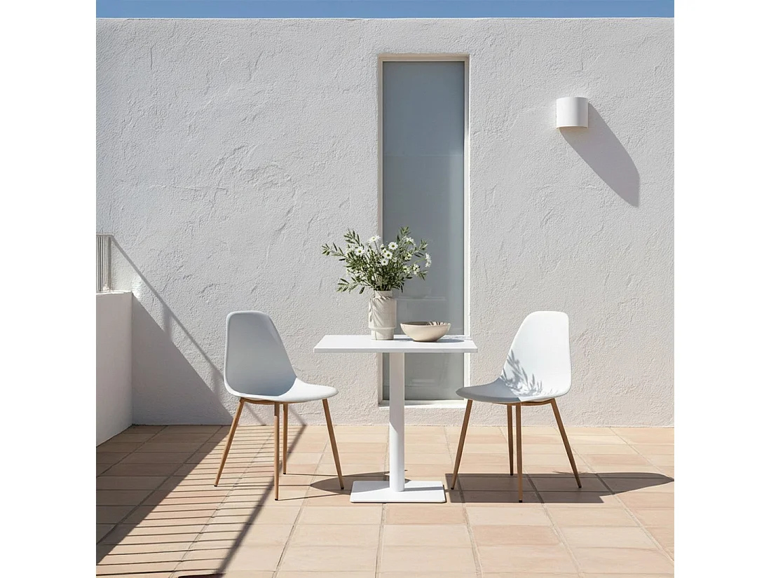 Chaise de salle à manger en plastique blanc 45x80 cm-Nina