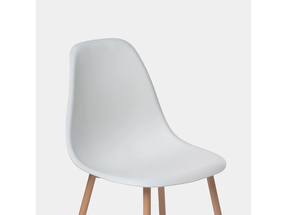 Chaise de salle à manger en plastique blanc 45x80 cm-Nina