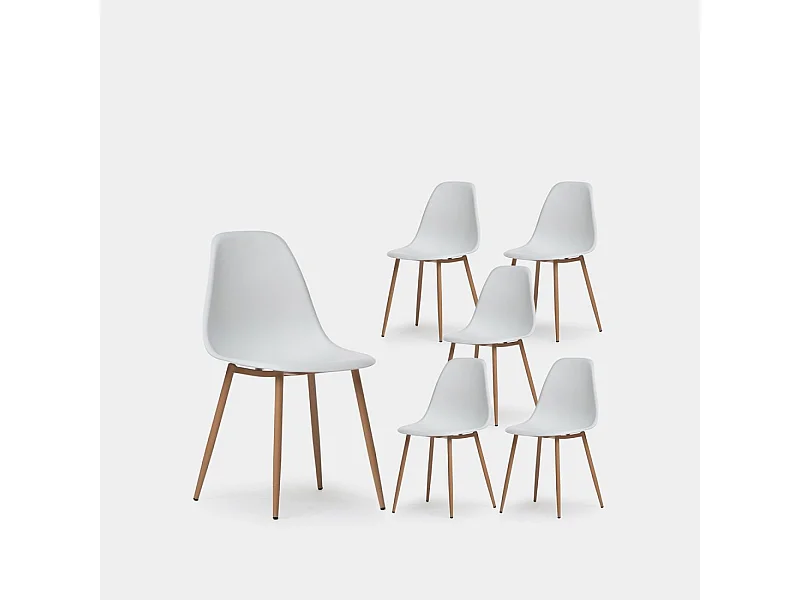 Packs 6 sillas Blanco 45 x 80 cm