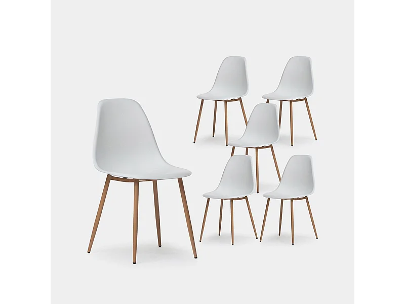 Packs 6 sillas Blanco 45 x 80 cm