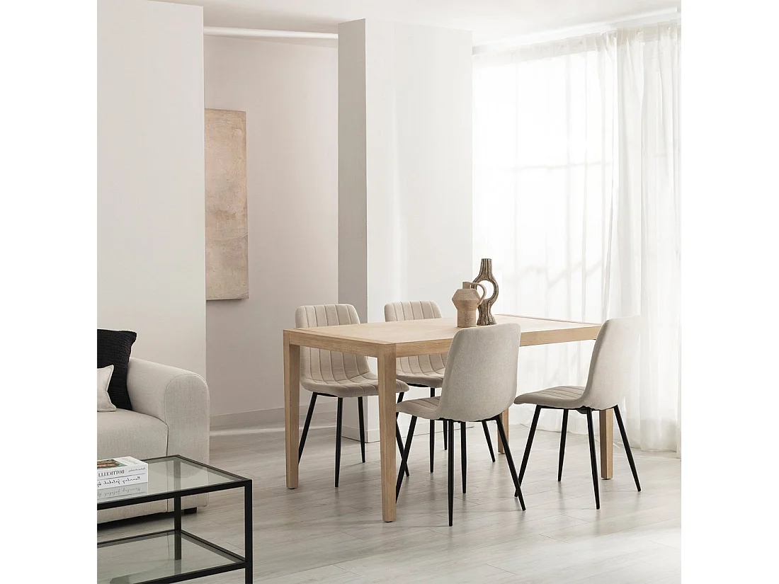 Silla de comedor de Tela Beige 92 x 45- Robbie