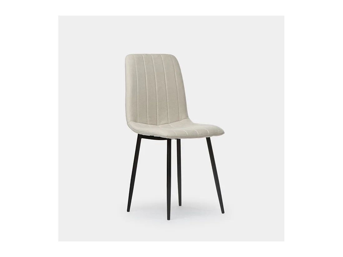 Chaise de salle à manger en tissu beige 45x92 cm-Robbie
