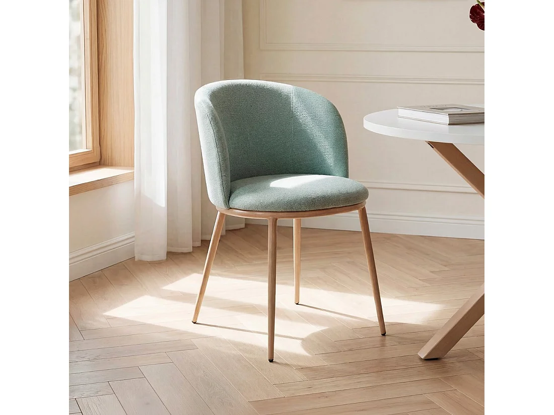 Chaise de salle à manger en tissu menthe 51x80 cm-Nolan