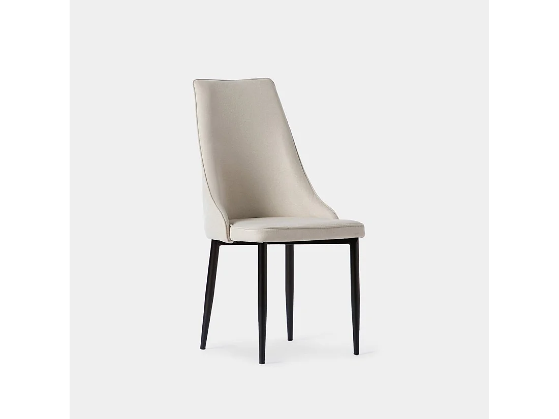 Chaise de salle à manger en tissu beige 45x95 cm-Agnes