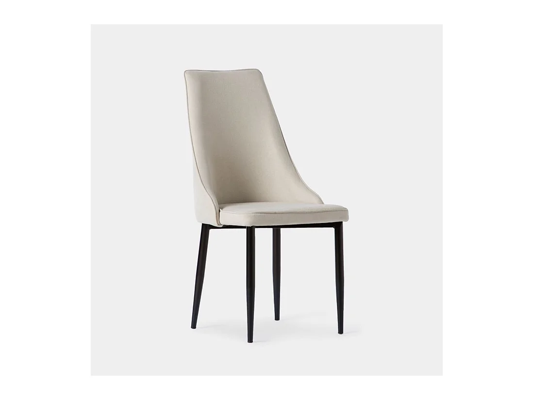 Chaise de salle à manger en tissu beige 45x95 cm-Agnes