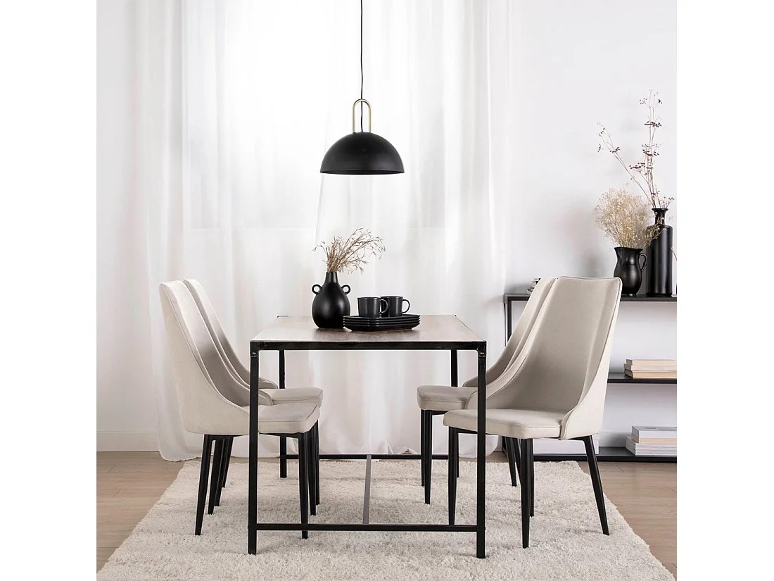 Silla de comedor de Tela Beige 95 x 45- Agnes