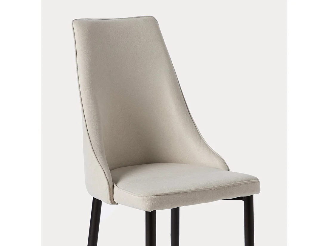 Chaise de salle à manger en tissu beige 45x95 cm-Agnes