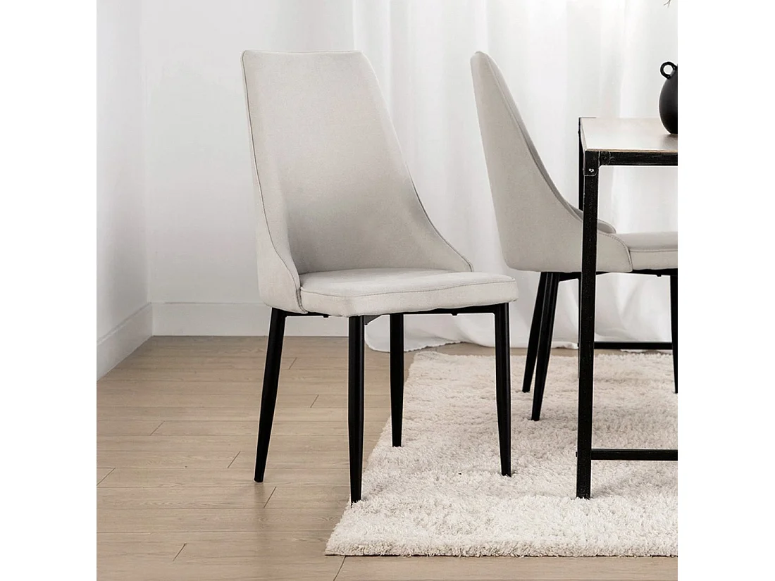 Silla de comedor de Tela Beige 95 x 45- Agnes
