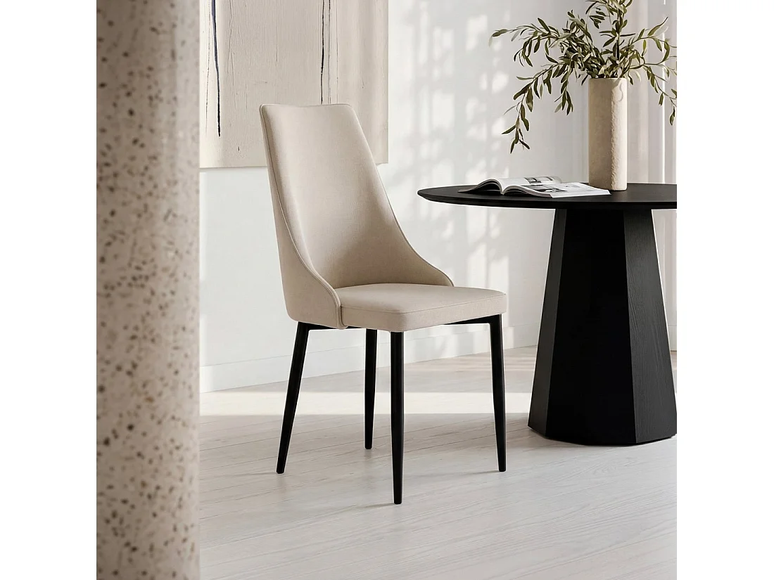 Chaise de salle à manger en tissu beige 45x95 cm-Agnes