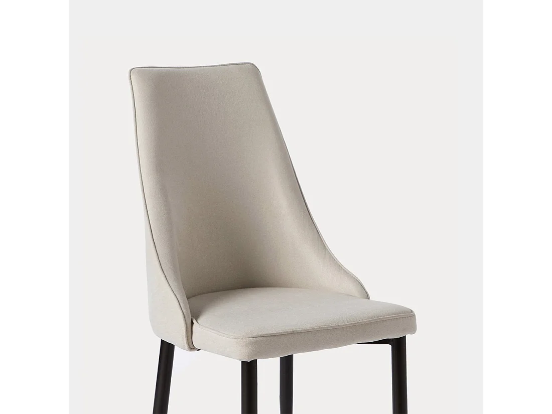 Chaise de salle à manger en tissu beige 45x95 cm-Agnes