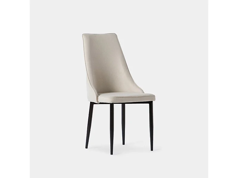 Chaise de salle à manger en tissu beige 45x95 cm-Agnes