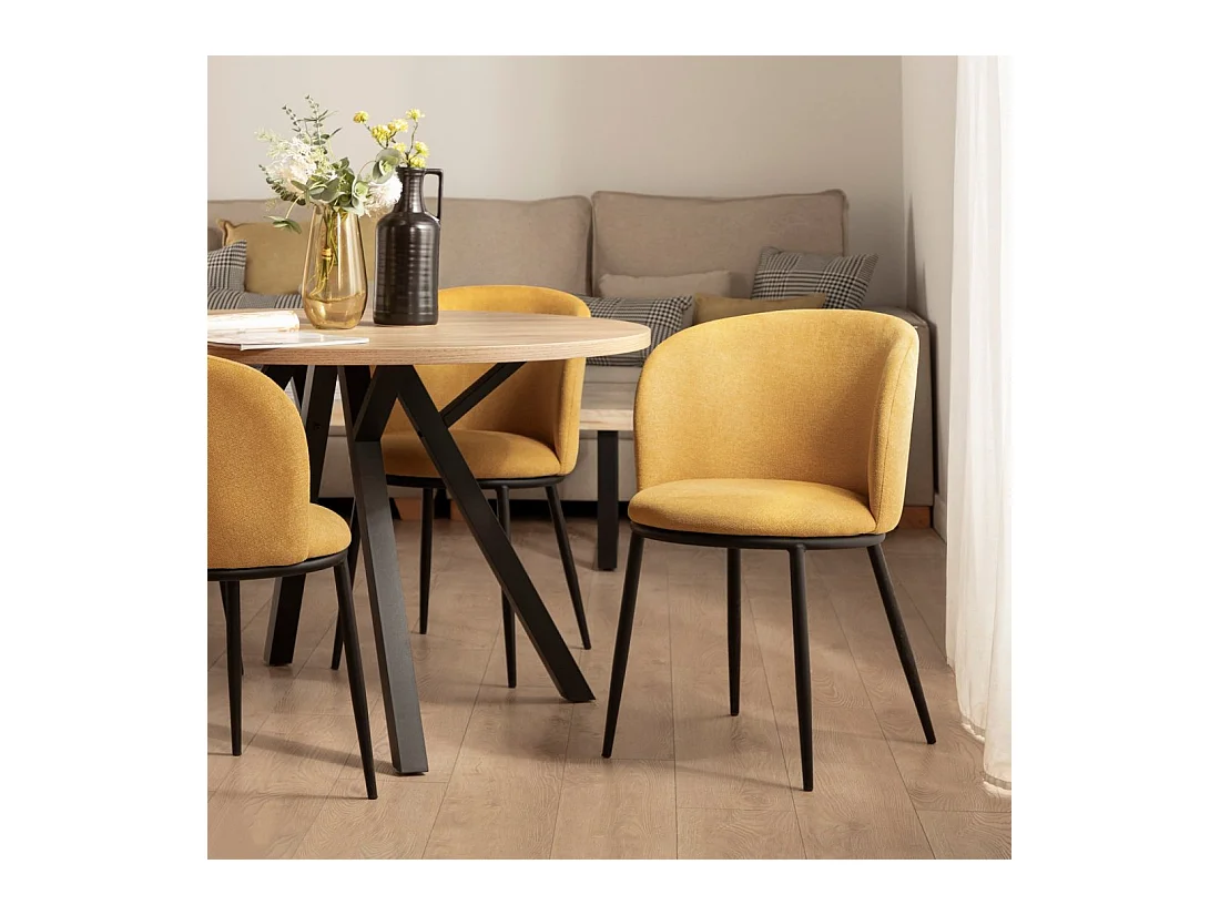 Silla de comedor de Tela Mostaza 80 x 51- Nolan