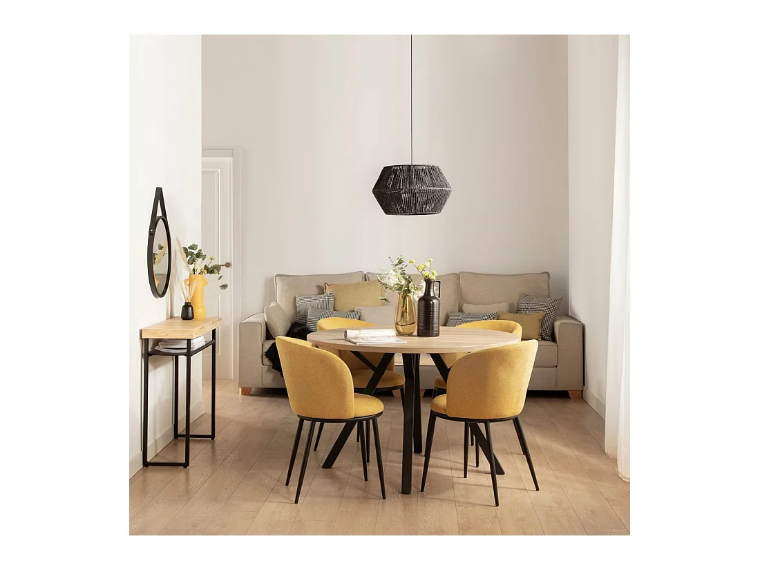 Silla de comedor de Tela Mostaza 80 x 51- Nolan