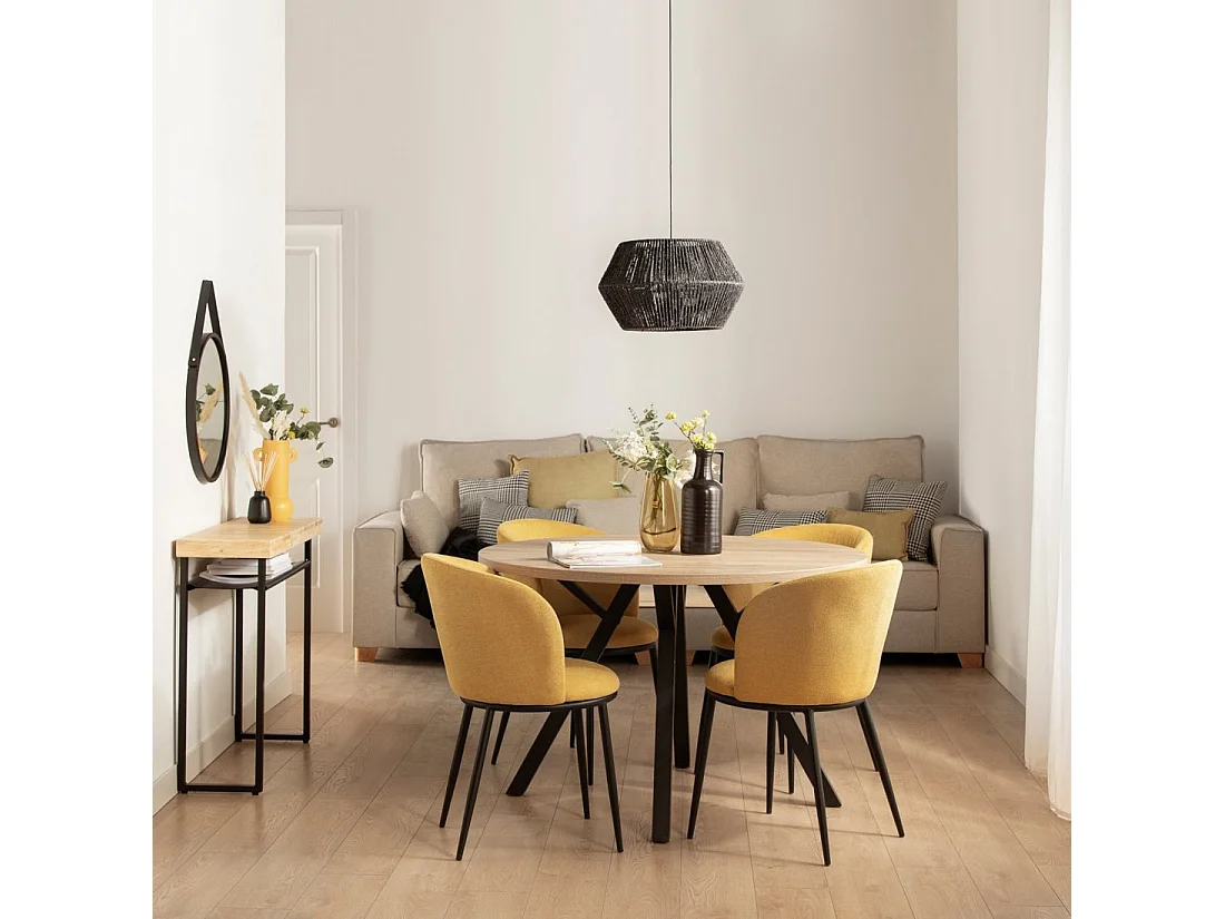 Silla de comedor de Tela Mostaza 80 x 51- Nolan