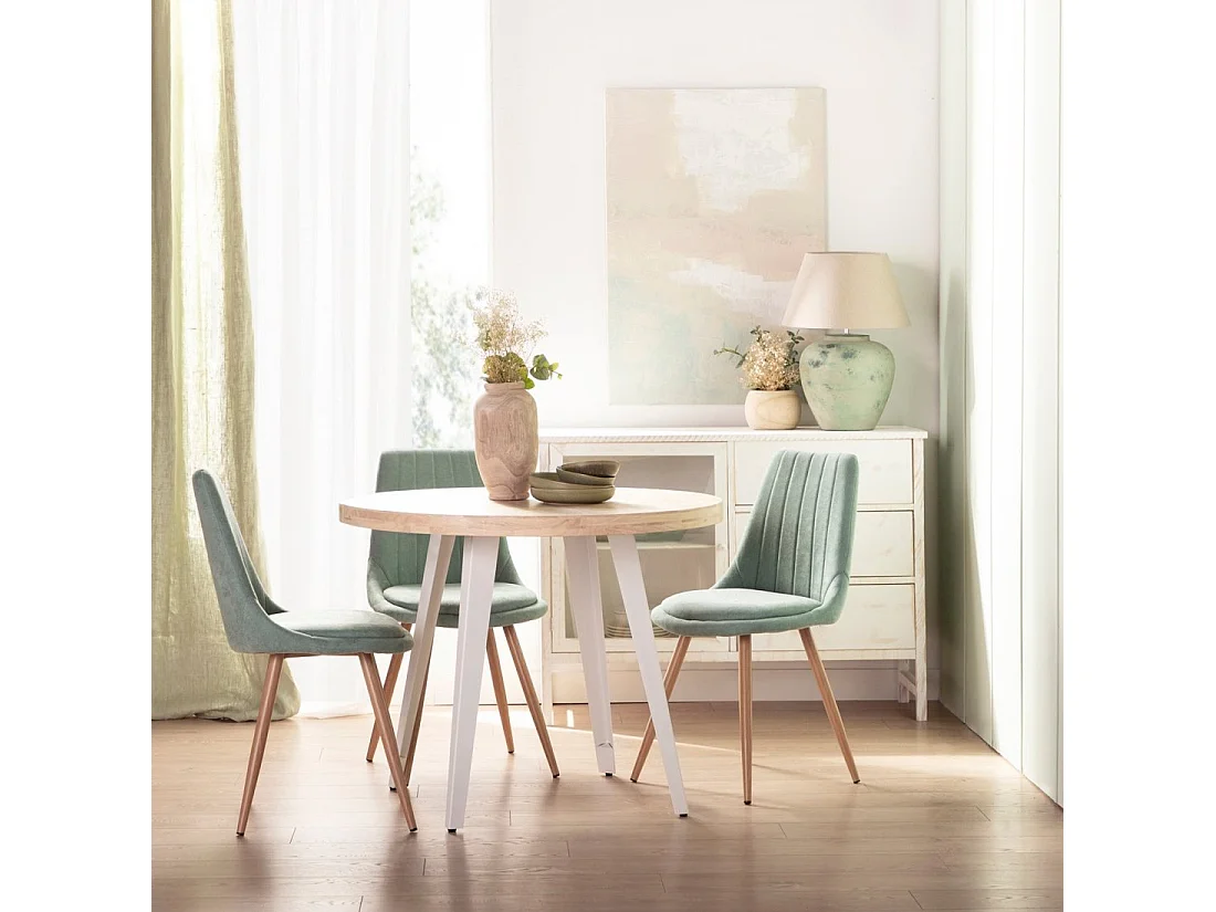 Chaise de salle à manger en tissu menthe 47x87 cm-Ingrid