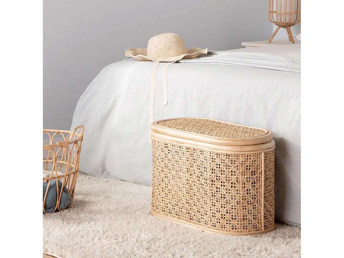 Coffre en fibre synthétique naturel 60x40 cm-Sima