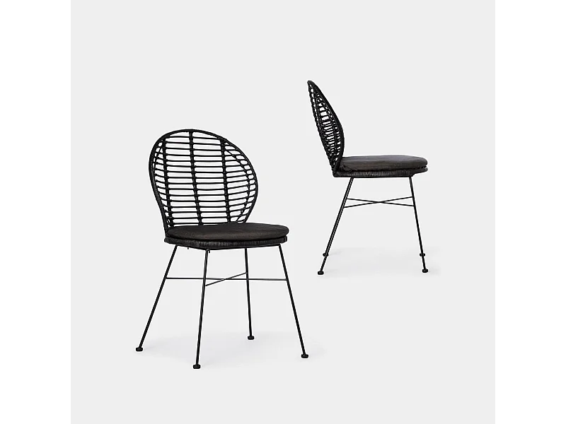 Packs 2 sillas Negro 51 x 89 cm