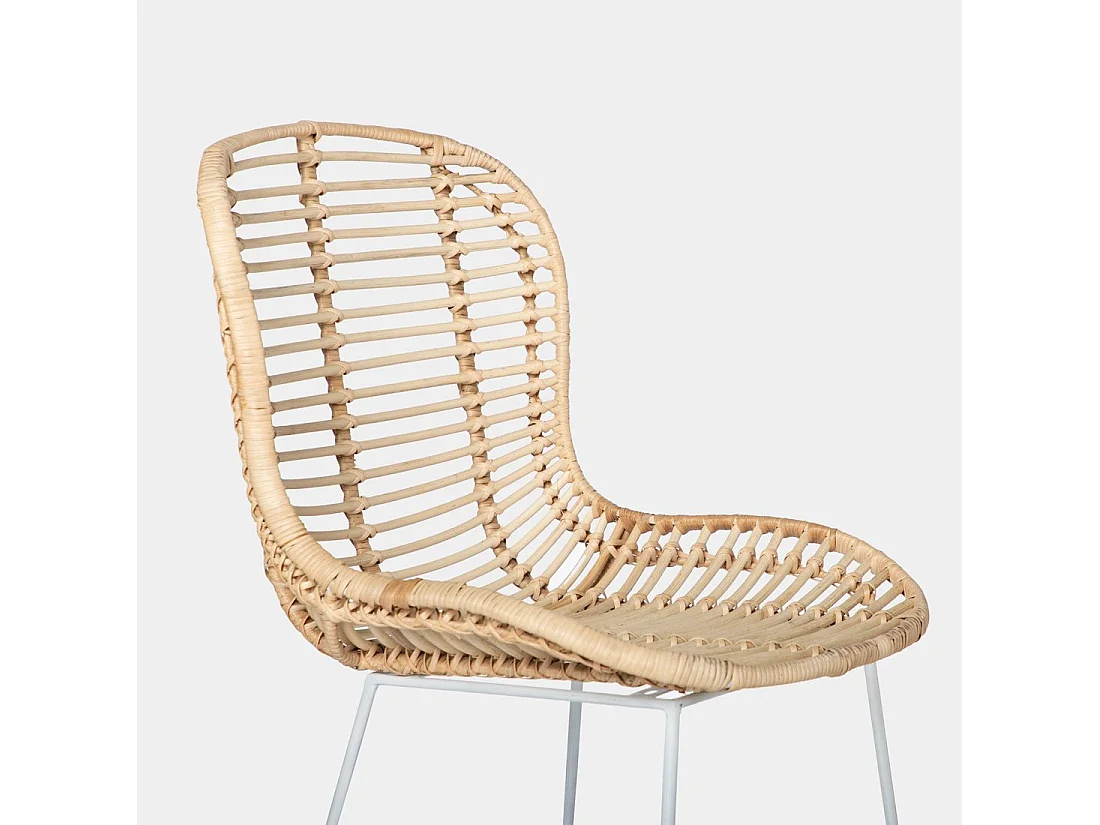 Chaise d'extérieur en rotin naturel 47x86 cm-Leo