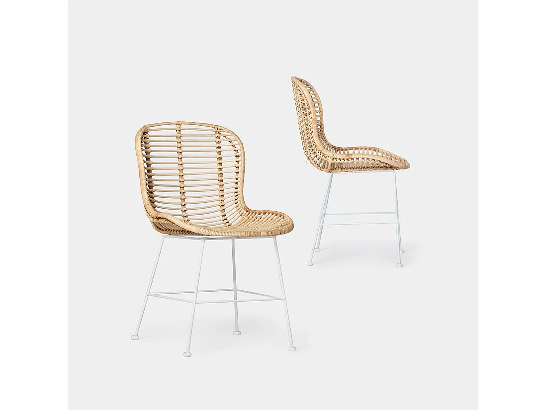 Packs 2 sillas Blanco 47 x 86 cm