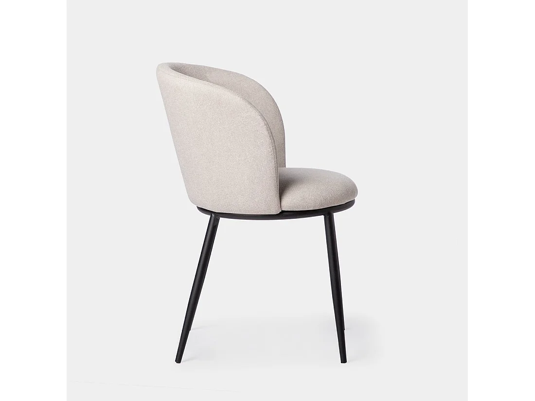 Chaise de salle à manger en tissu beige 51x80 cm-Nolan