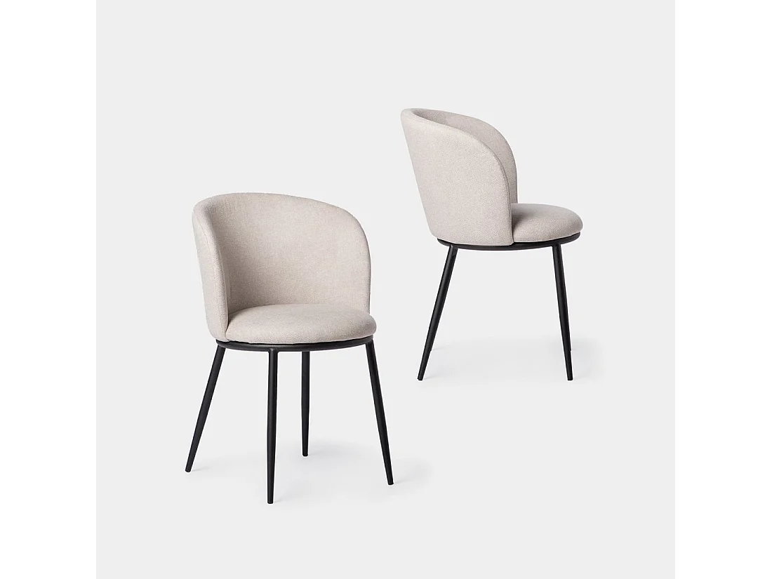 Packs 2 sillas Beige 51 x 80 cm