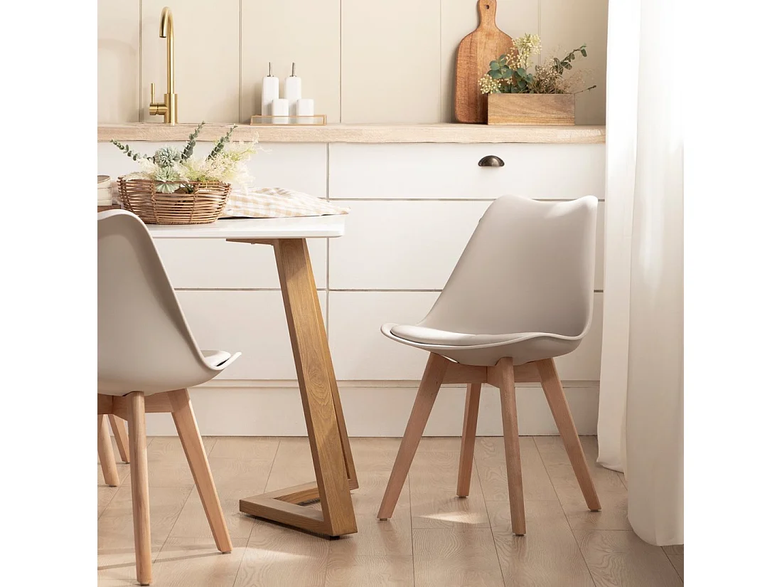 Packs 4 sillas Beige 48 x 82 cm