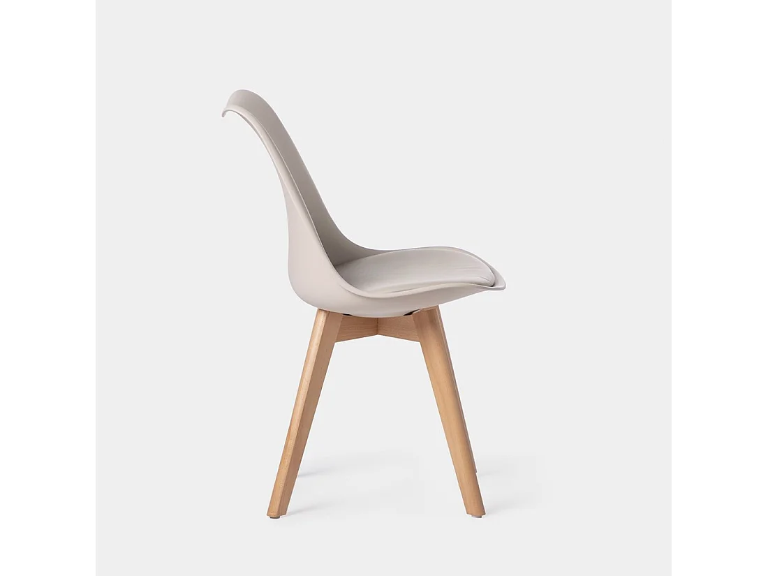 Chaise de salle à manger en plastique beige 48x82 cm-Kler