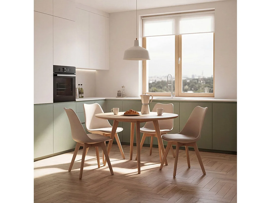 Packs 4 sillas Beige 48 x 82 cm