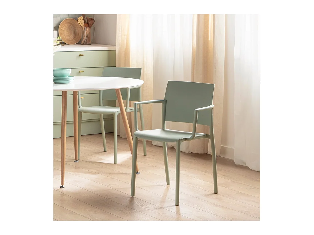 Chaise d'extérieur en plastique vert 56x80 cm-Jeven