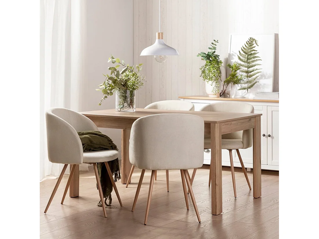 Silla de comedor de Tela Beige 82 x 54- Scot