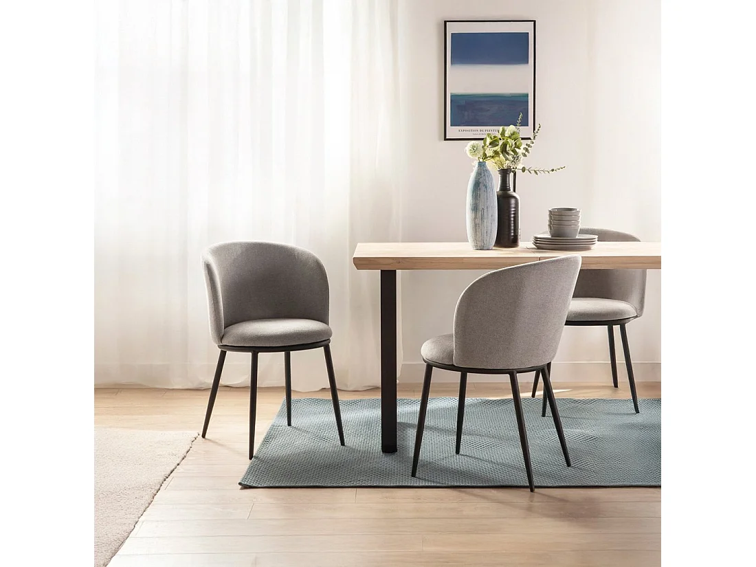 Packs 2 sillas Gris 51 x 80 cm