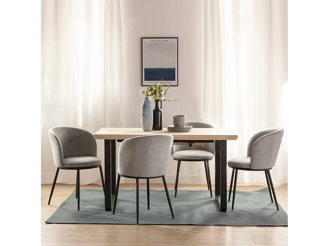 Packs 2 sillas Gris 51 x 80 cm