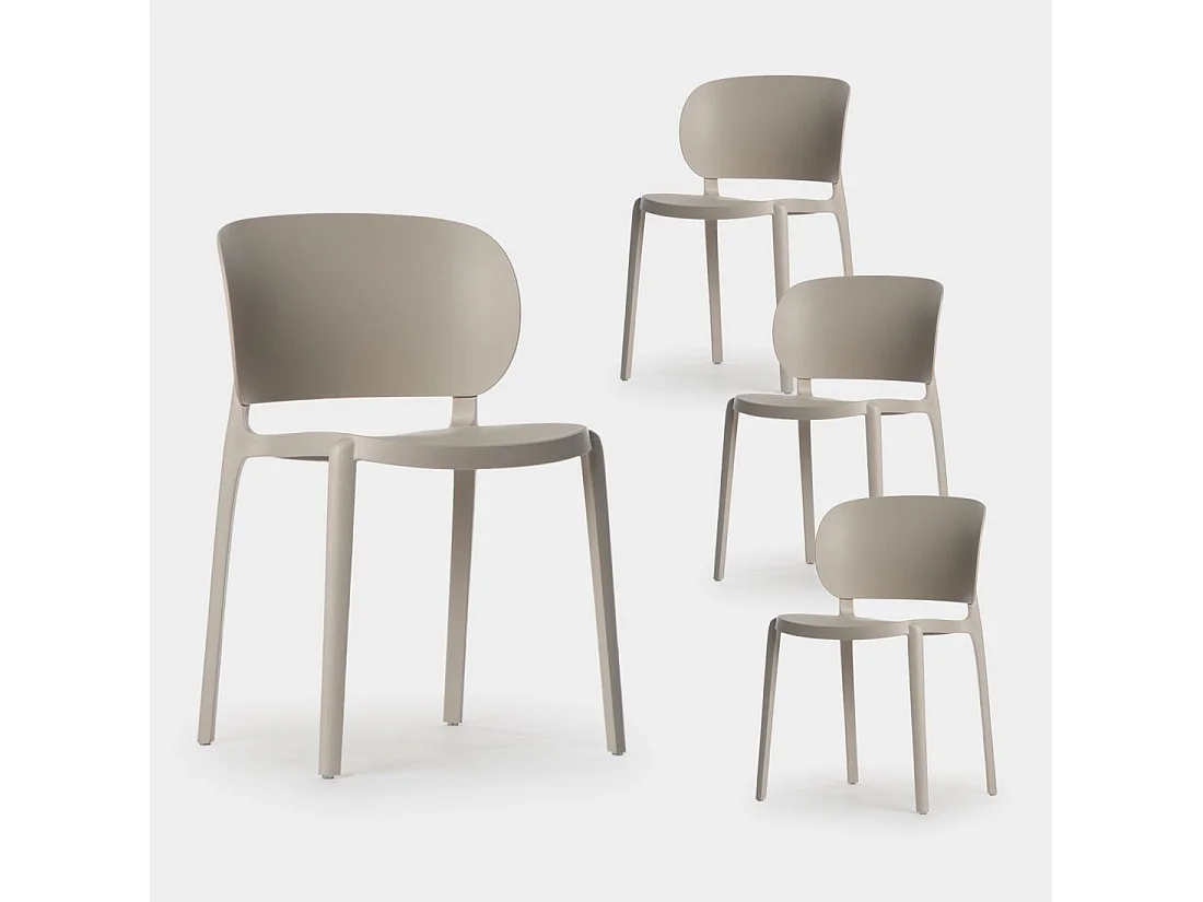 Chaise d'extérieur en plastique beige 50x78 cm-Jana