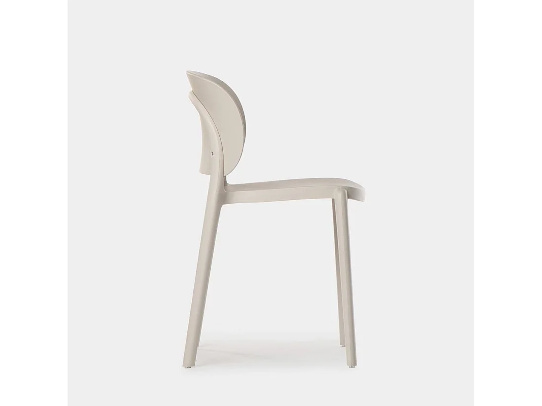 Chaise d'extérieur en plastique beige 50x78 cm-Jana