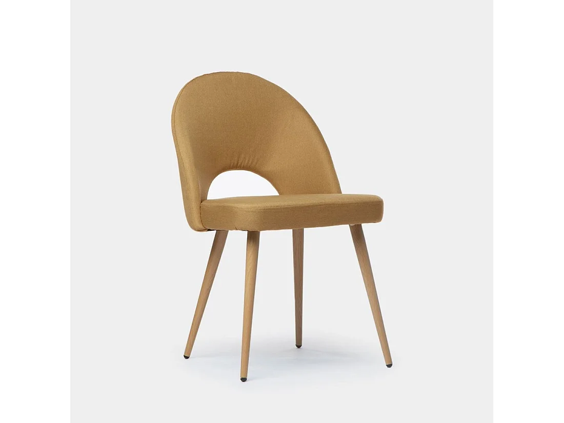 Chaise de salle à manger en tissu mostaza 49x85 cm-Blair