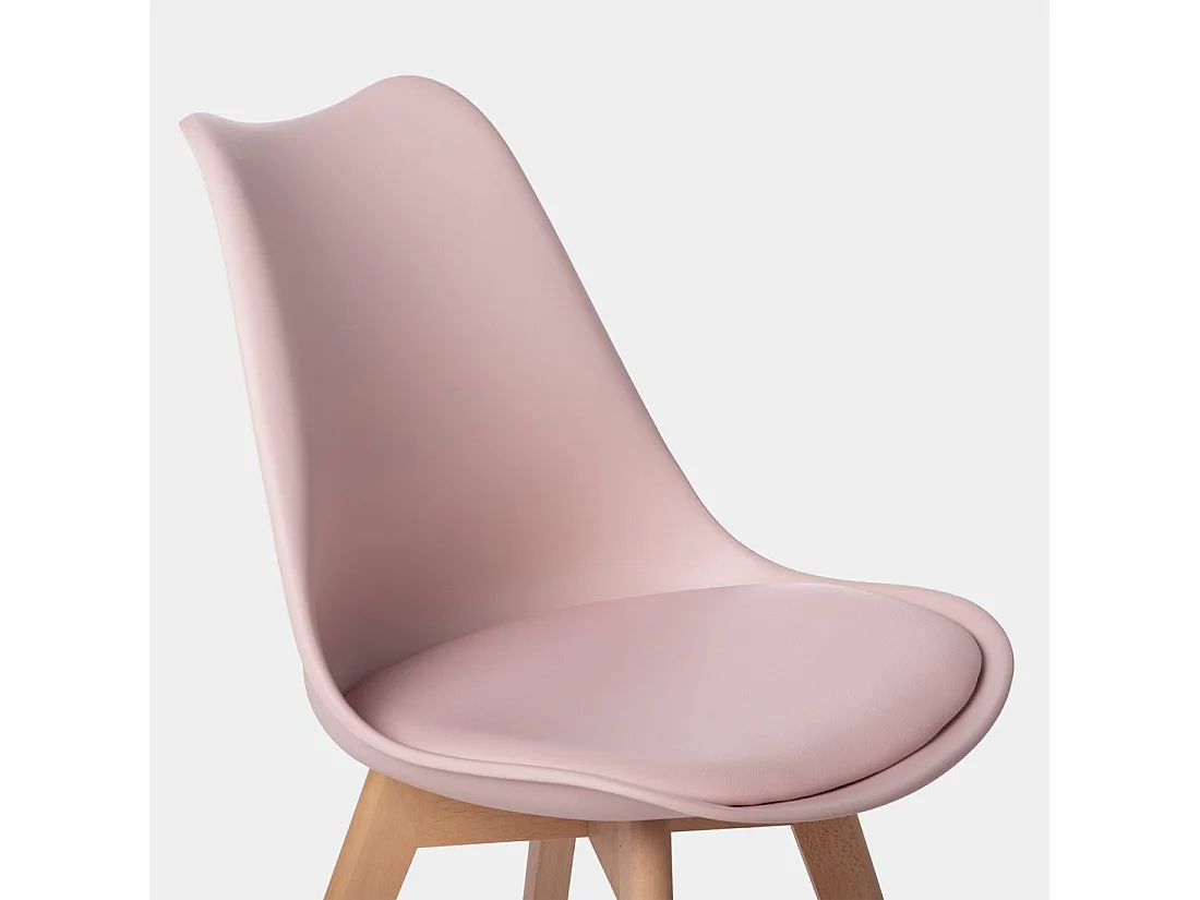Chaise de salle à manger en plastique rose 48x82 cm-Kler