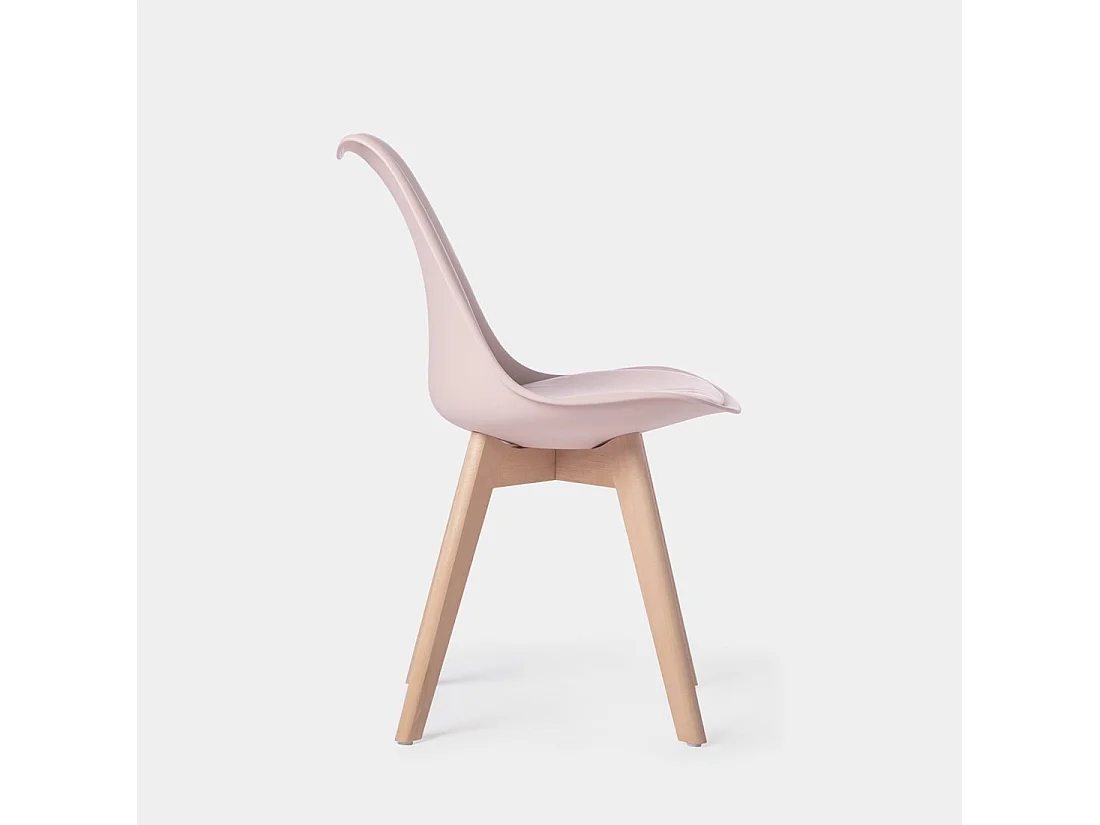 Chaise de salle à manger en plastique rose 48x82 cm-Kler