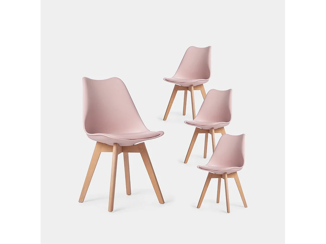 Packs 4 sillas Rosa 48 x 82 cm