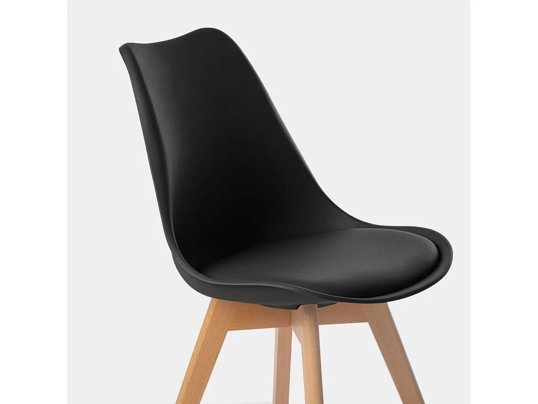 Chaise de salle à manger en plastique noir 48x82 cm-Kler