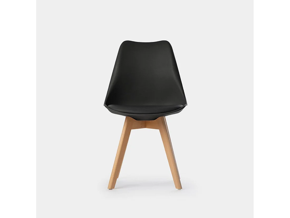 Chaise de salle à manger en plastique noir 48x82 cm-Kler