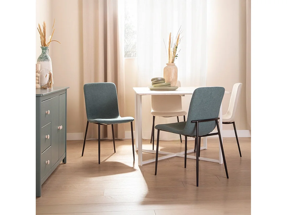 Chaise de salle à manger en tissu vert foncé 45x83 cm-Eryn