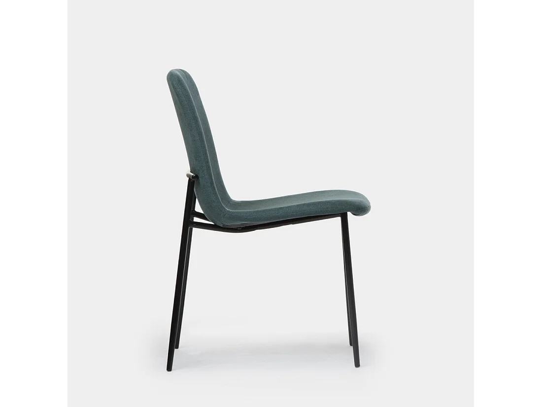 Chaise de salle à manger en tissu vert foncé 45x83 cm-Eryn