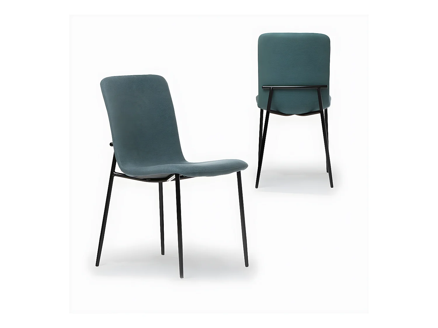 Chaise de salle à manger en tissu vert foncé 45x83 cm-Eryn