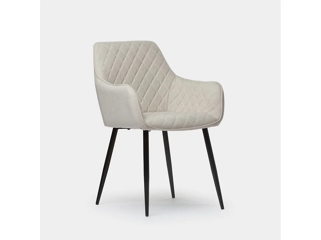 Chaise de salle à manger en tissu beige 58x85 cm-Lizel